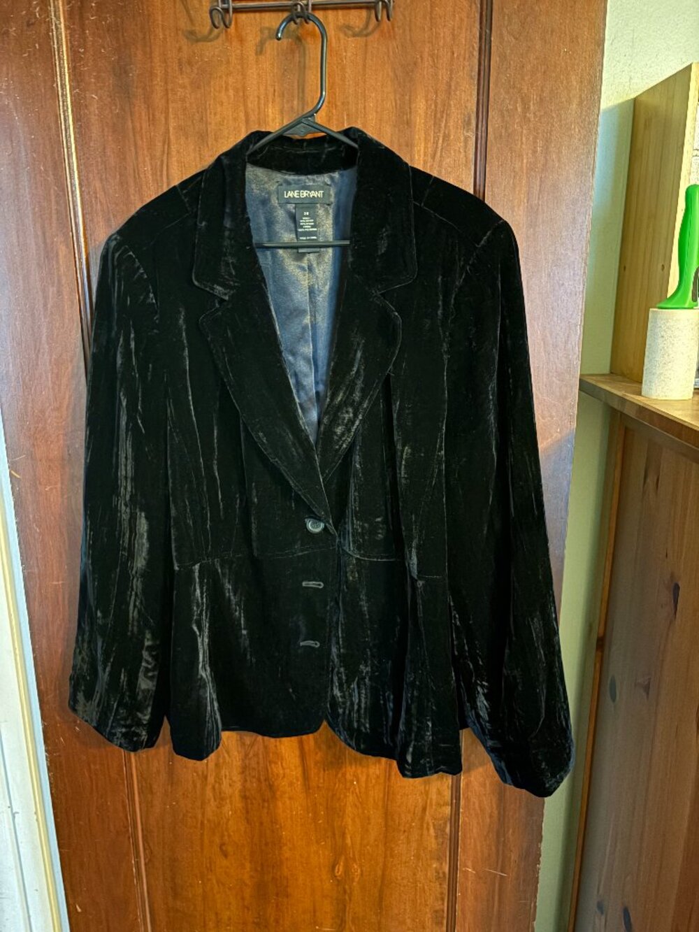 Black Crushed Velvet Blazer by Lane Bryant - Size 28
